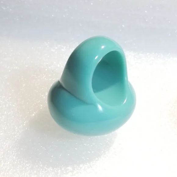 Seafoam Green Resin Mushroom Ring Size 8.5 - Picture 3 of 11